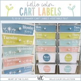 Editable Rolling Cart Labels | Hello Calm Classroom Decor