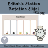 Editable Rotation Slides | Warm Boho Neutral Tones | Class