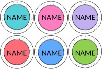 Editable Round Circle Labels | Bright Dotty Theme by Teaching with Ms RC