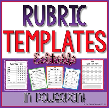 Preview of Editable Rubric Templates