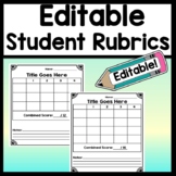 Editable Rubric Templates - Four different pages with 3, 4