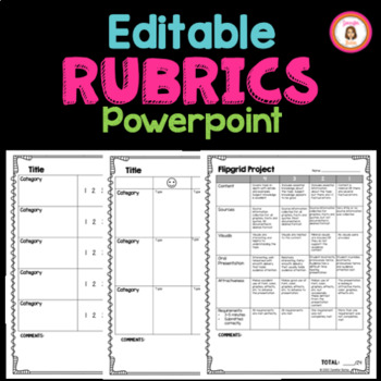 Preview of Editable Rubric Templates in Powerpoint