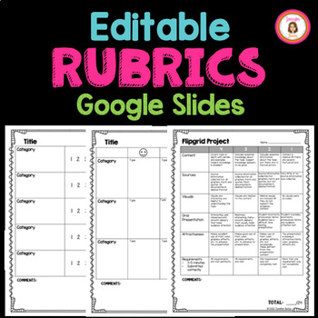 Preview of Editable Rubric Templates in Google Slides