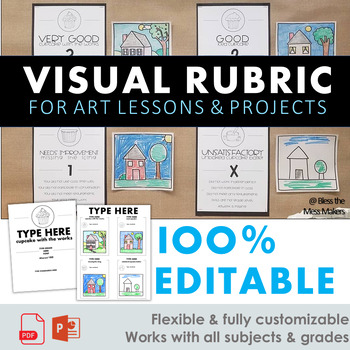 Preview of Editable Rubric for Visual Art and Classroom Projects