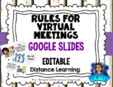 Editable Rules for Virtual Meetings Google Slides Distance