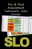 SLO Editable Pre & Post-Assessments Automatic Data Forms