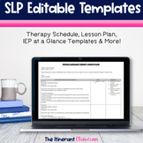 Editable SLP Templates, Speech Therapy, Lesson Plan Templa