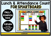 Editable SMARTboard Lunch and Attendance Count - Pumpkin &