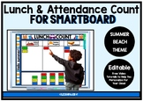 Editable SMARTboard Lunch and Attendance Count - Summer Be