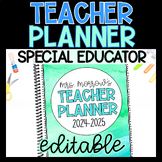 Editable SPED Year-Long Teacher Planner | Watercolor 2023-2024 