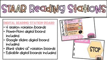 Preview of Editable STAAR Reading Stations