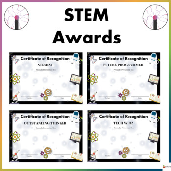 Preview of Editable End of Year STEM Awards Certificates