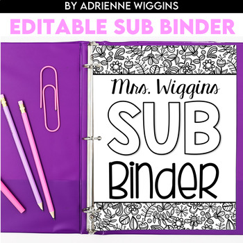 Preview of Editable Substitute (Sub) Binder