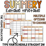 Editable 'SUMMERY' Teacher Timetable Template