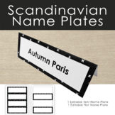 Editable Scandinavian Name Plates in Black and White