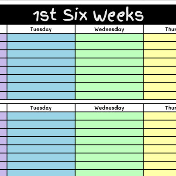 Preview of Editable Schedule