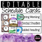 Editable Schedule Cards- Agate Classroom Decor