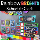 Editable Schedule Cards- Bright Rainbow Classroom Decor Theme