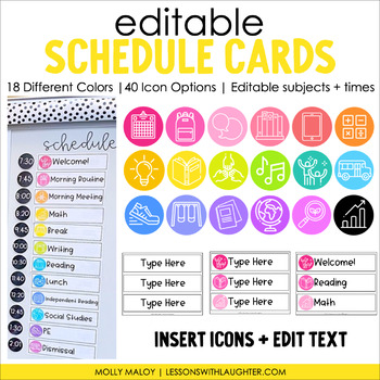Preview of Editable Schedule Cards | Daily Schedule