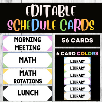 Editable Schedule Cards | Daily Schedule by Ms ADHD | TPT
