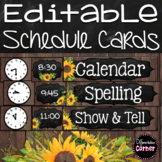 Editable Schedule Cards- Farmhouse Classroom Decor