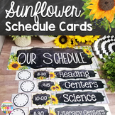 Editable Schedule Cards- Modern Sunflower Farmhouse Classr