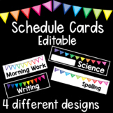 Editable Schedule Cards- Pennants