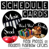 Editable Schedule Cards- Real Pictures on Black Circles