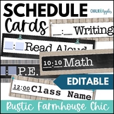 Editable Daily Schedule Cards for Farmhouse Classroom Deco