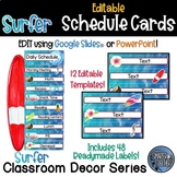 Editable Schedule Cards - Surf Theme Classroom Decor