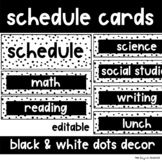 Editable Schedule Cards With Black & White Speckled Boho D