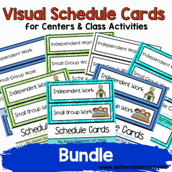 Preview of BUNDLE (Autism) Visual Schedule Cards for Centers & Class Activities