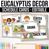 Editable Schedule Cards with Clipart Daily Schedule Cards Eucalyptus Classroom