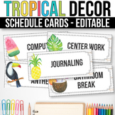 Editable Schedule Cards with Clipart Daily Schedule Cards Tropical Classroom