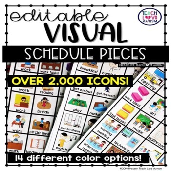 Preview of Editable Schedule Visuals for Autism or Special Education