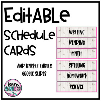 Editable Schedule for the Classroom- Pink Farmhouse Style by Team Santero
