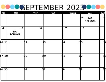 Editable School Calendar 2023-2024 By Designsbyjaimeangel 