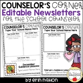 Editable School Counselor Newsletter templates