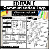 Editable School & Home Communication Logs | Back to School