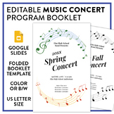 Editable School Music Program Template: For concert, band,