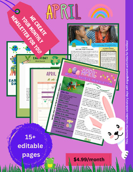 Preview of Editable School Newsletter: April 2024