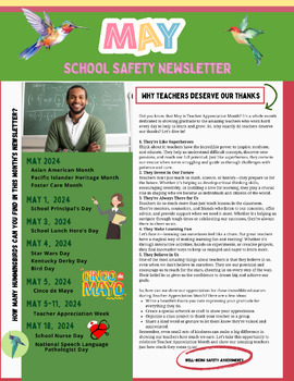 Preview of Editable School Newsletter May 2024