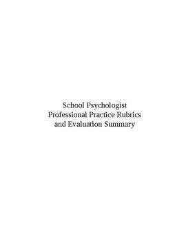 Preview of Editable School Psychologist Professional Practice Rubrics & Evaluation Summary