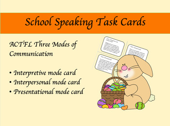 Preview of Editable School Speaking Task Cards for All Levels (ACTFL Modes)