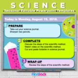Editable Science Themed Morning Objectives Seat Work Power