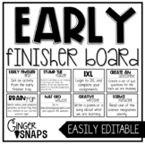 Editable Science Early Finisher Board