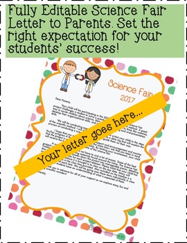 Preview of Editable Science Fair Parent Letter