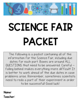 Preview of Editable Science Fair Step-by-Step Guideline Packet For Students