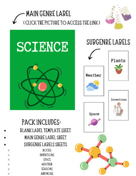 Preview of Editable | Science Library Book Spine Labels | Genrefied