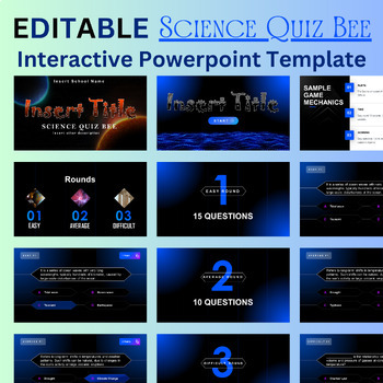 Preview of Editable Science Quiz Bee Powerpoint Template with answers